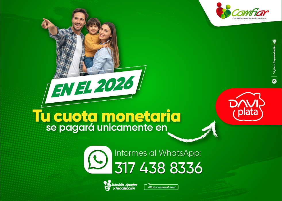 Aviso Importante – Pago de cuota monetaria exclusivamente por Daviplata