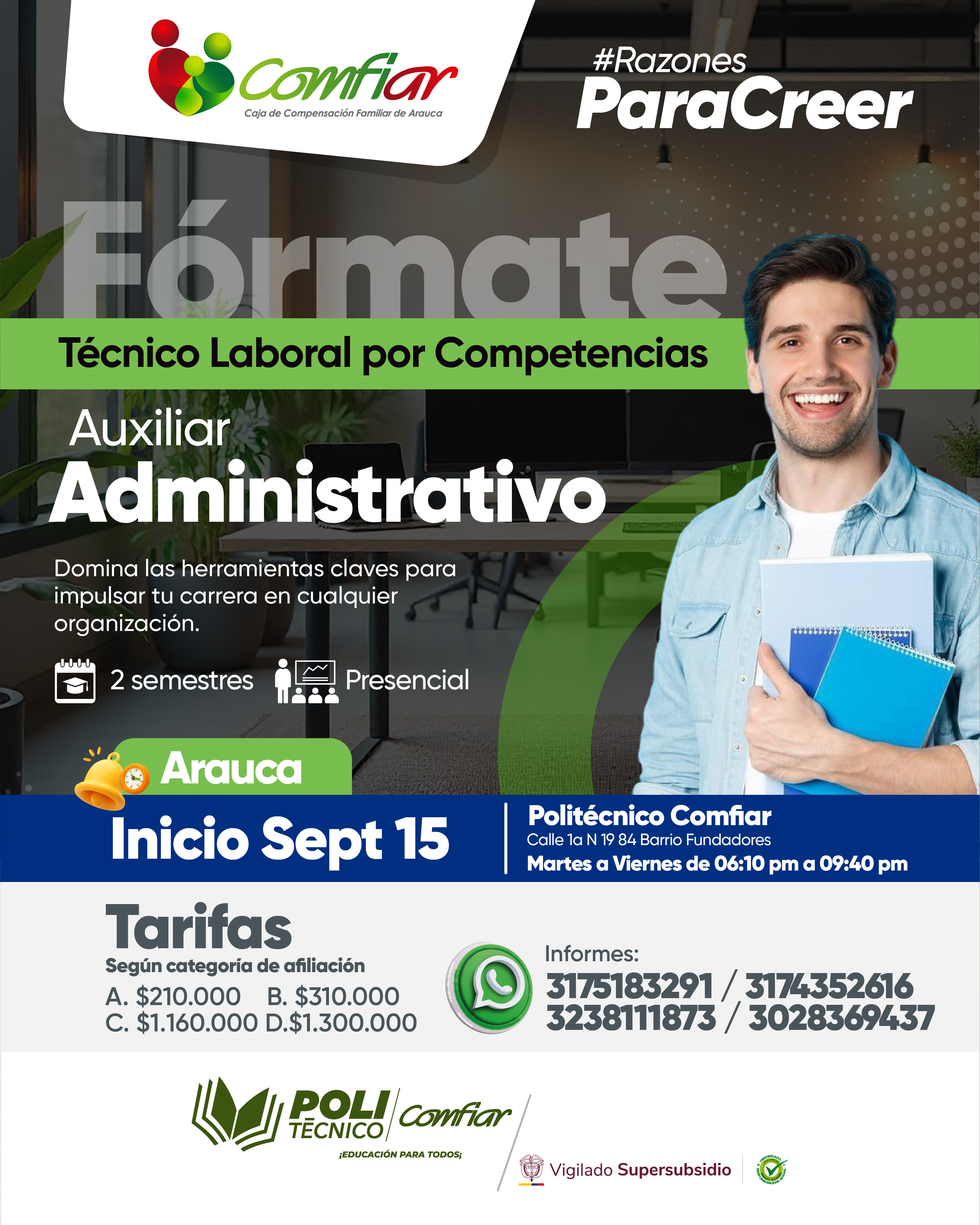 Matrículas abiertas para Técnica Laboral Auxiliar Administrativo